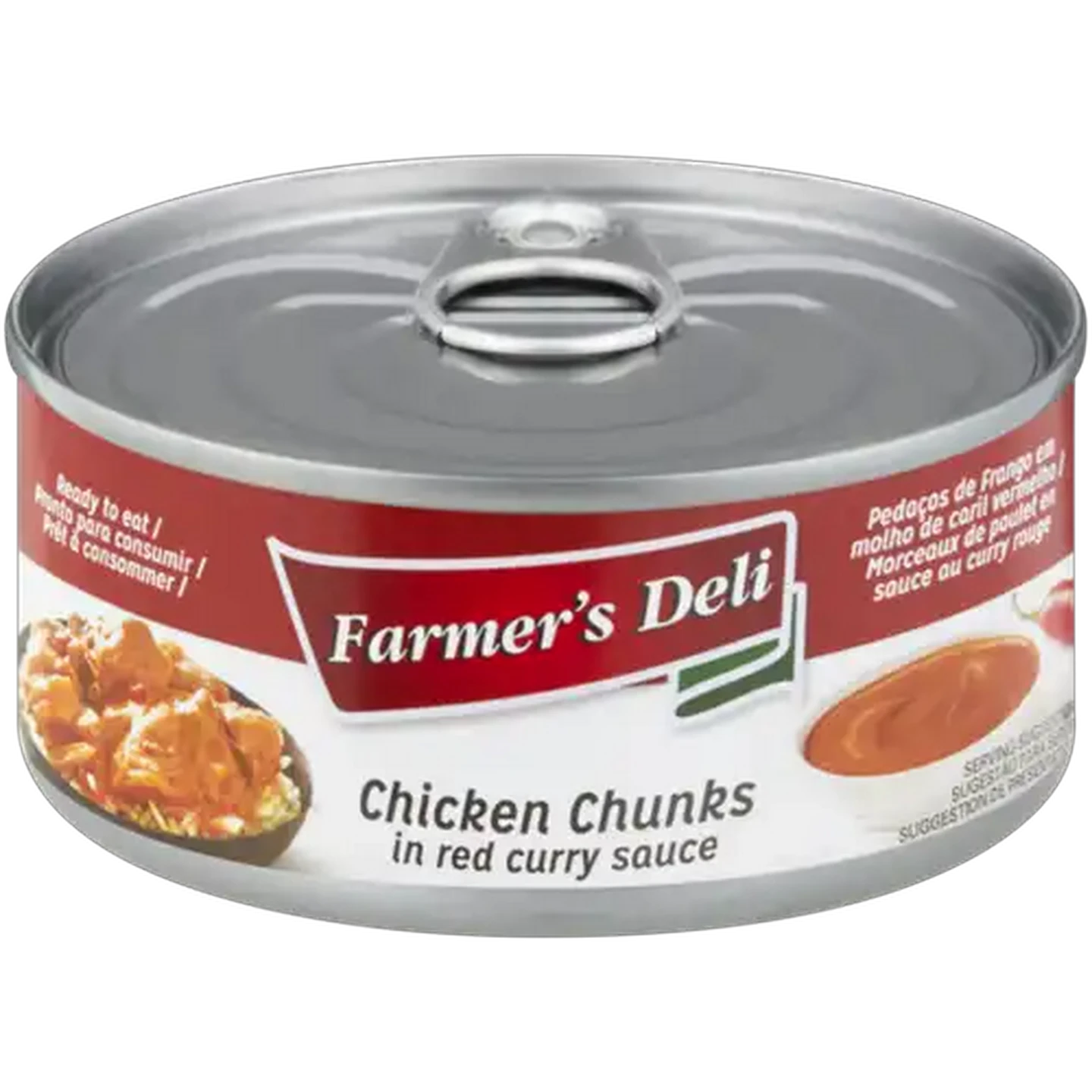 Image of Farmer's Deli Chicken Chunks In Red Curry Sauce Can 150g