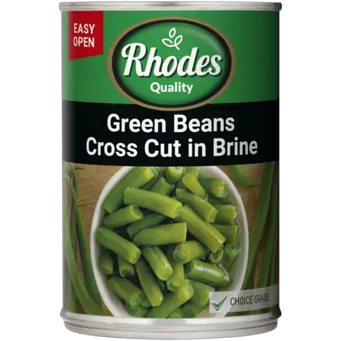 Image of Rhodes Quality Cross Cut Green Beans in Brine 100g