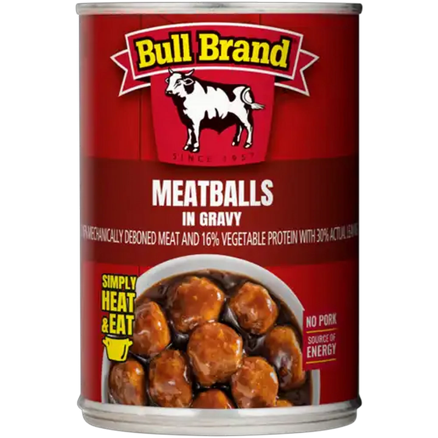 Image of Bull Brand Meatballs In Rich Gravy Can 400g