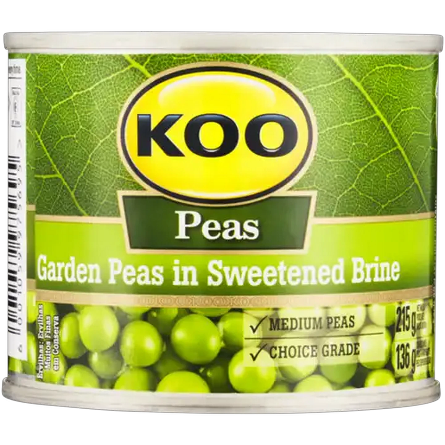 Image of KOO Garden Peas in Sweetened Brine 215g