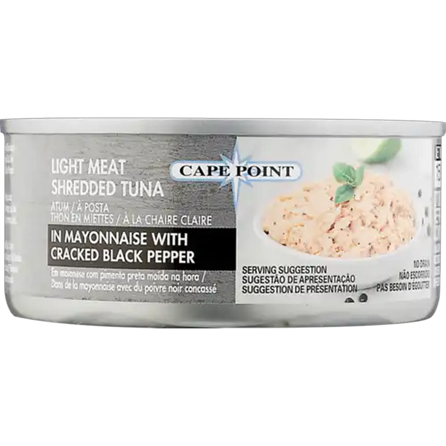 Image of Cape Point Light Meat Shredded Tuna In Mayonnaise With Cracked Black Pepper 150g