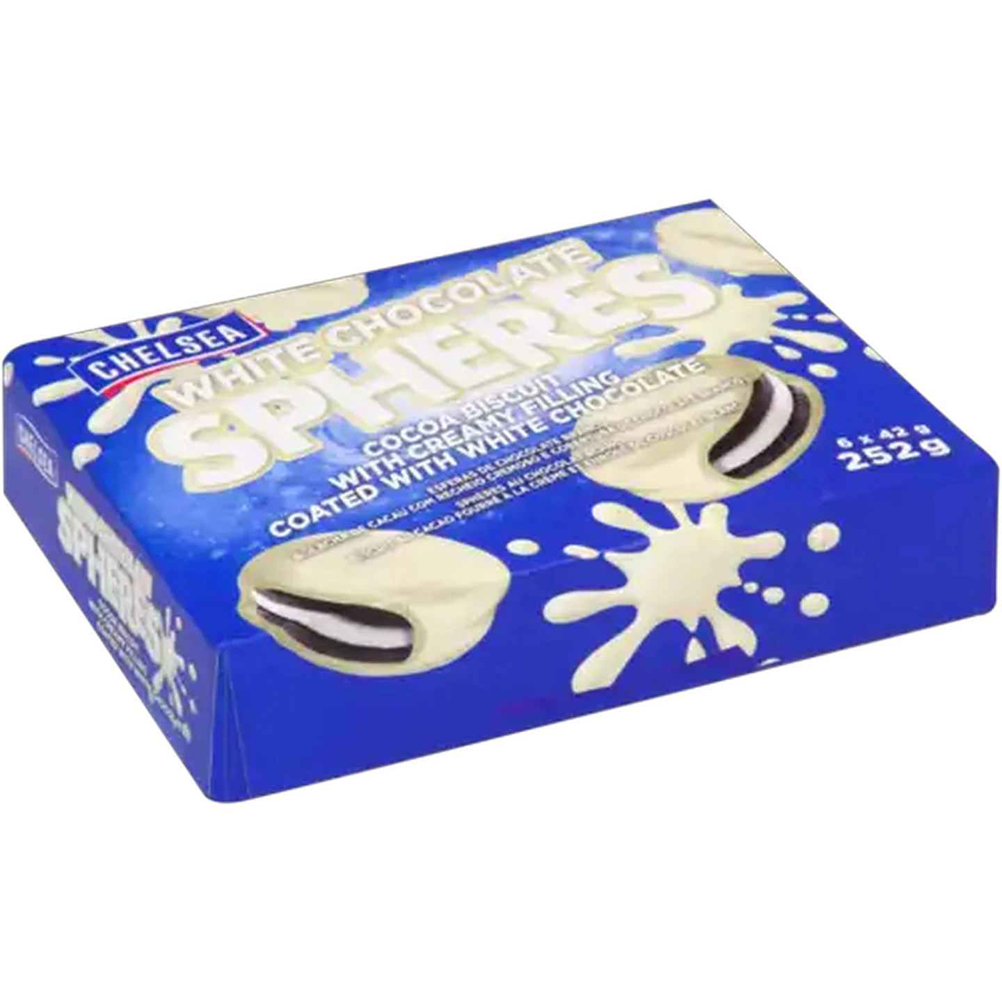 Image of Chelsea White Chocolate Spheres Cocoa Biscuits 252g