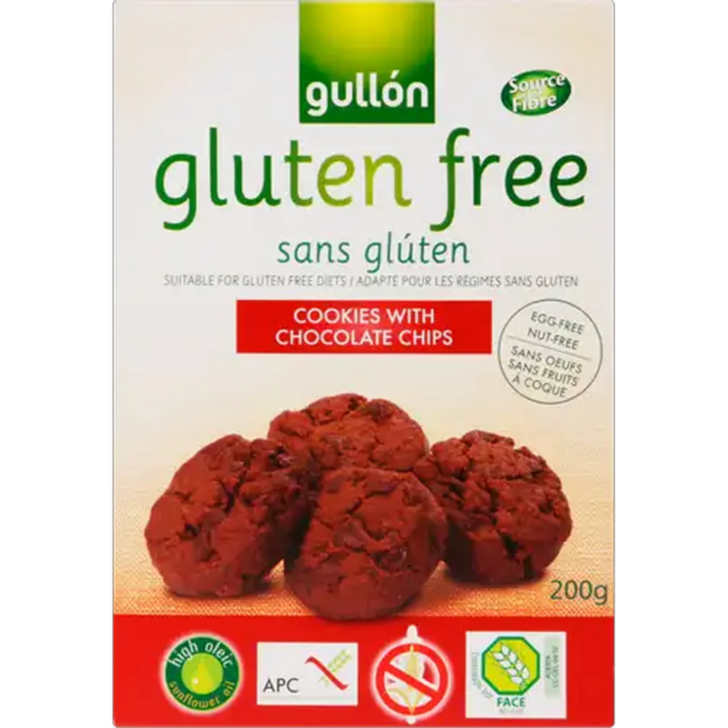 Image of Gullόn Gluten Free Cookies With Chocolate Chips 200g