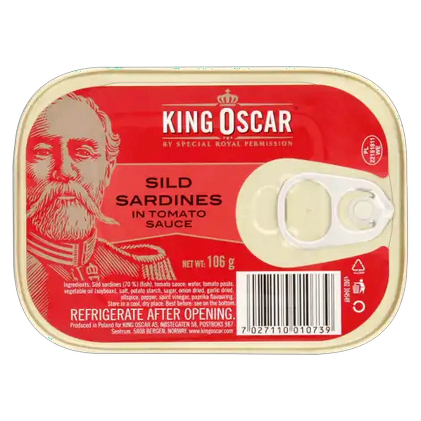 Image of King Oscar Sild Sardines In Tomato Sauce 106g