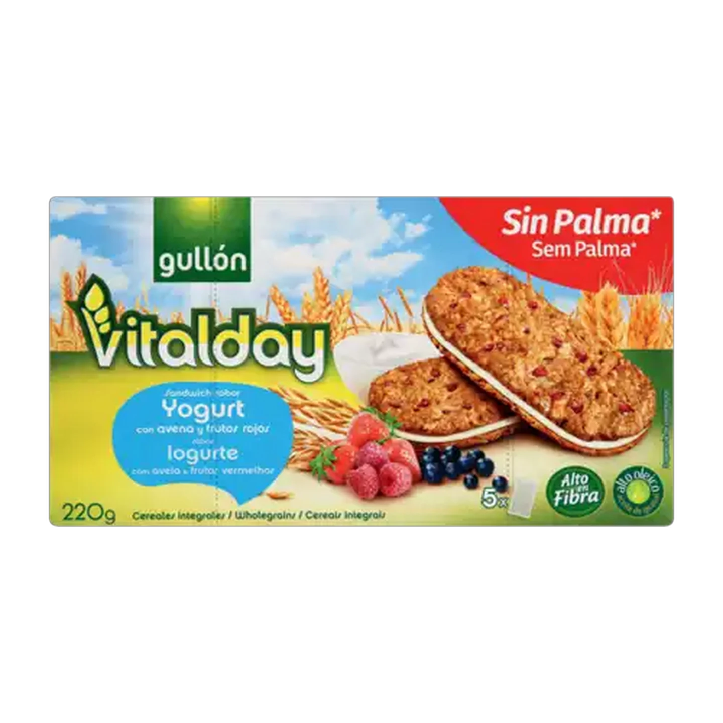 Image of Gullόn Vitalday Berry Flavoured Biscuits 220g