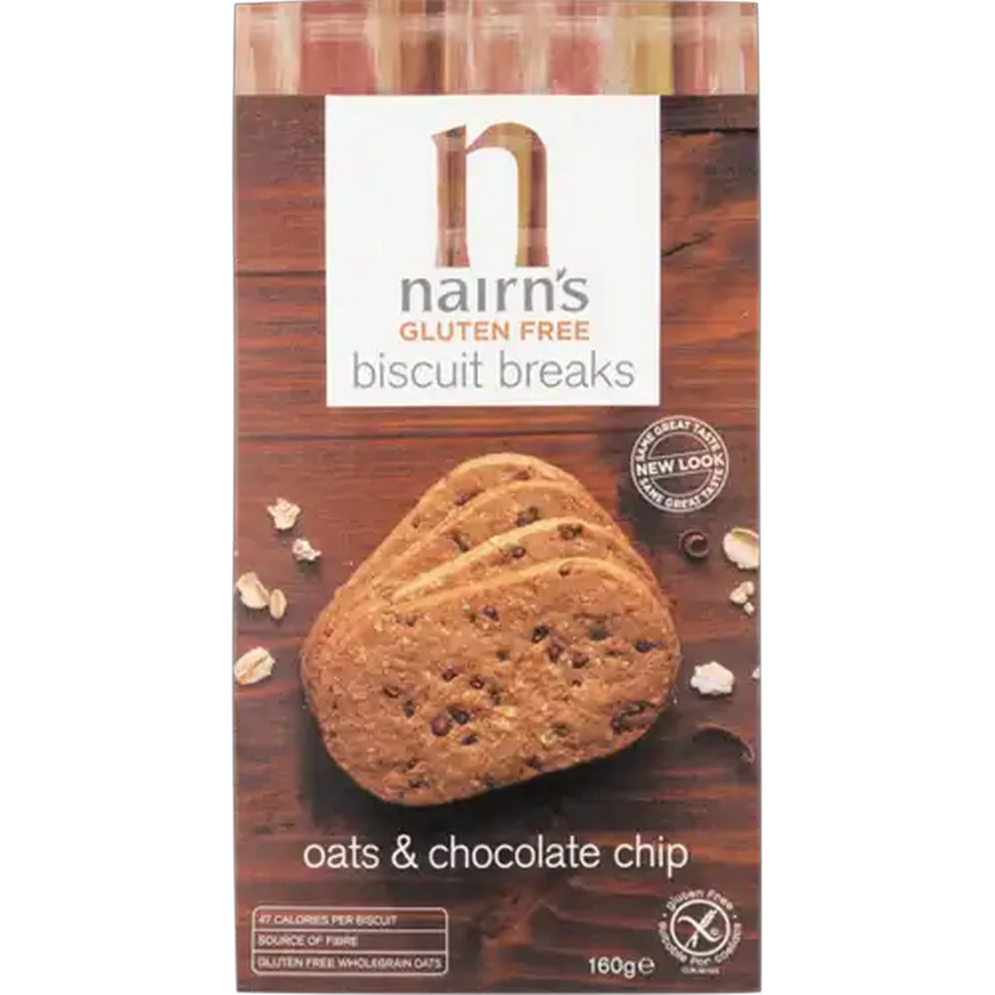 Image of Nairn's Gluten Free Oats & Chocolate Chip Biscuit Breaks 160g