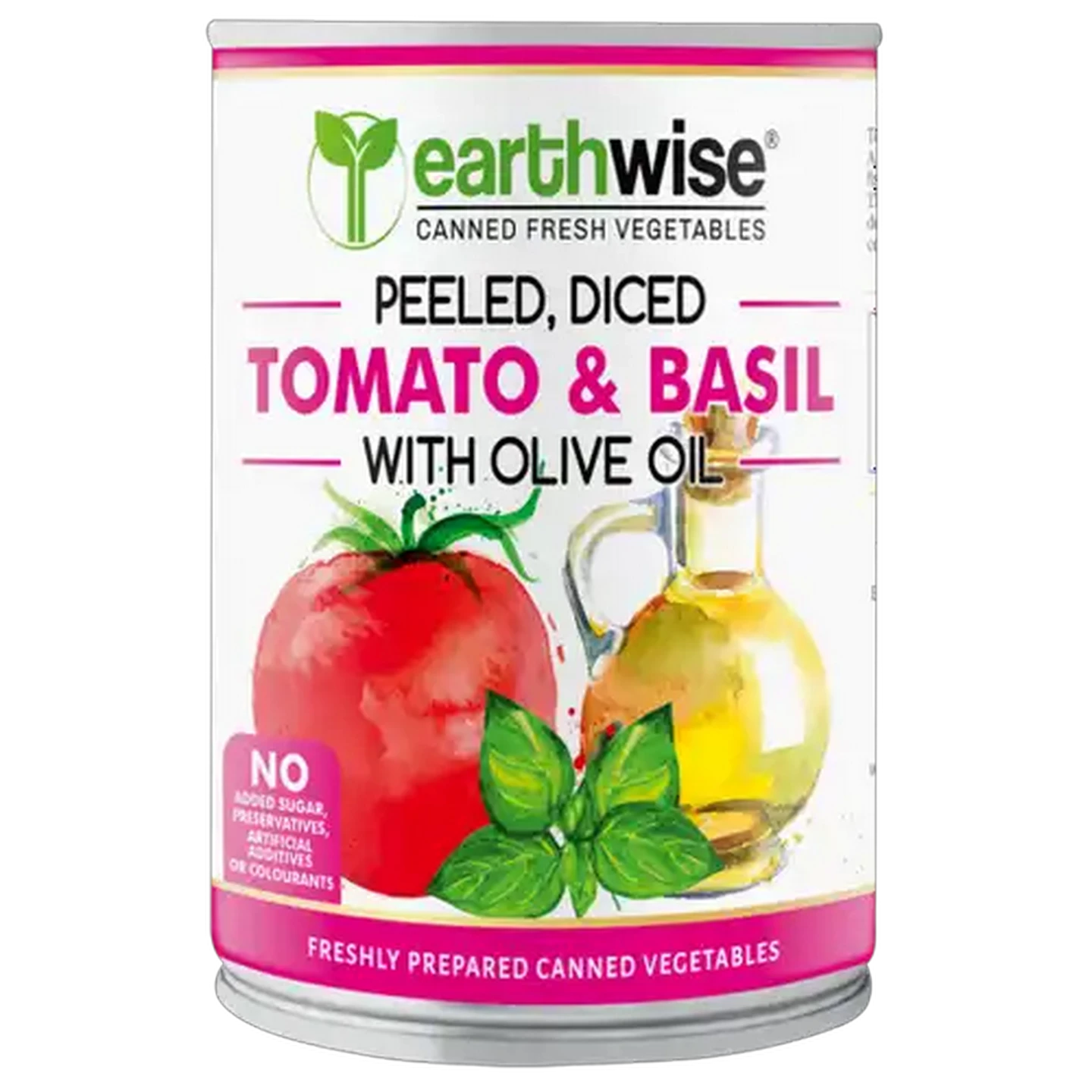 Image of Earthwise Peeled & Diced Tomato & Basil Canned Vegetable 400g