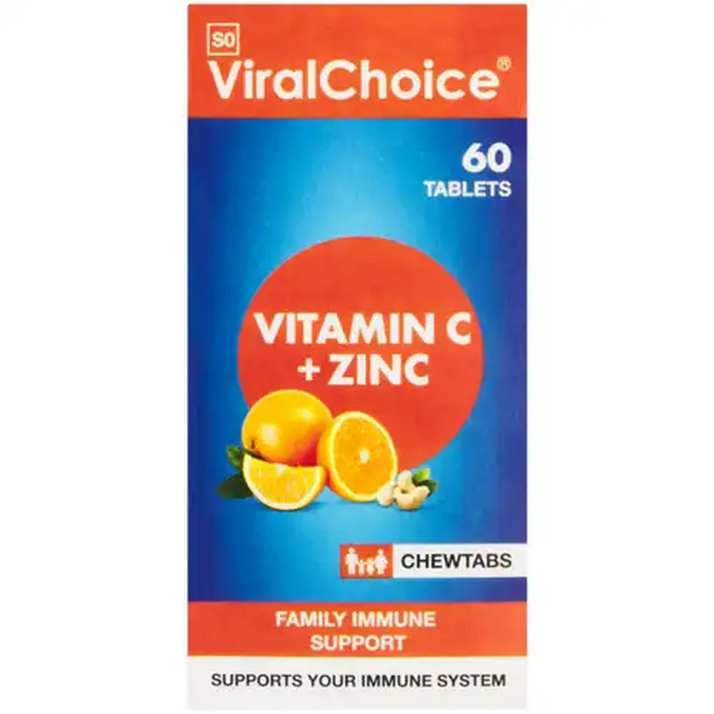 Image of ViralChoice Vitamin C + Zinc Immune Support Chewtabs 60 Pack