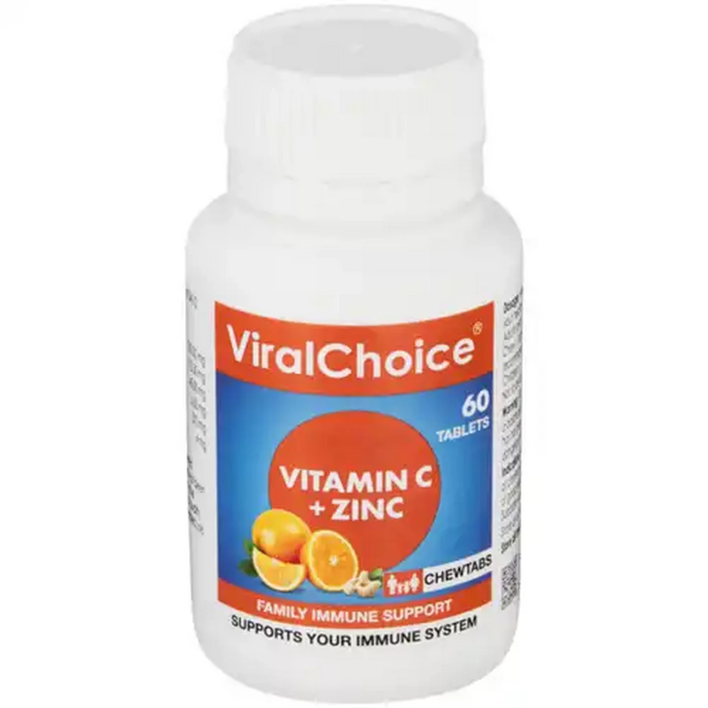 Image of ViralChoice Vitamin C + Zinc Immune Support Chewtabs 60 Pack