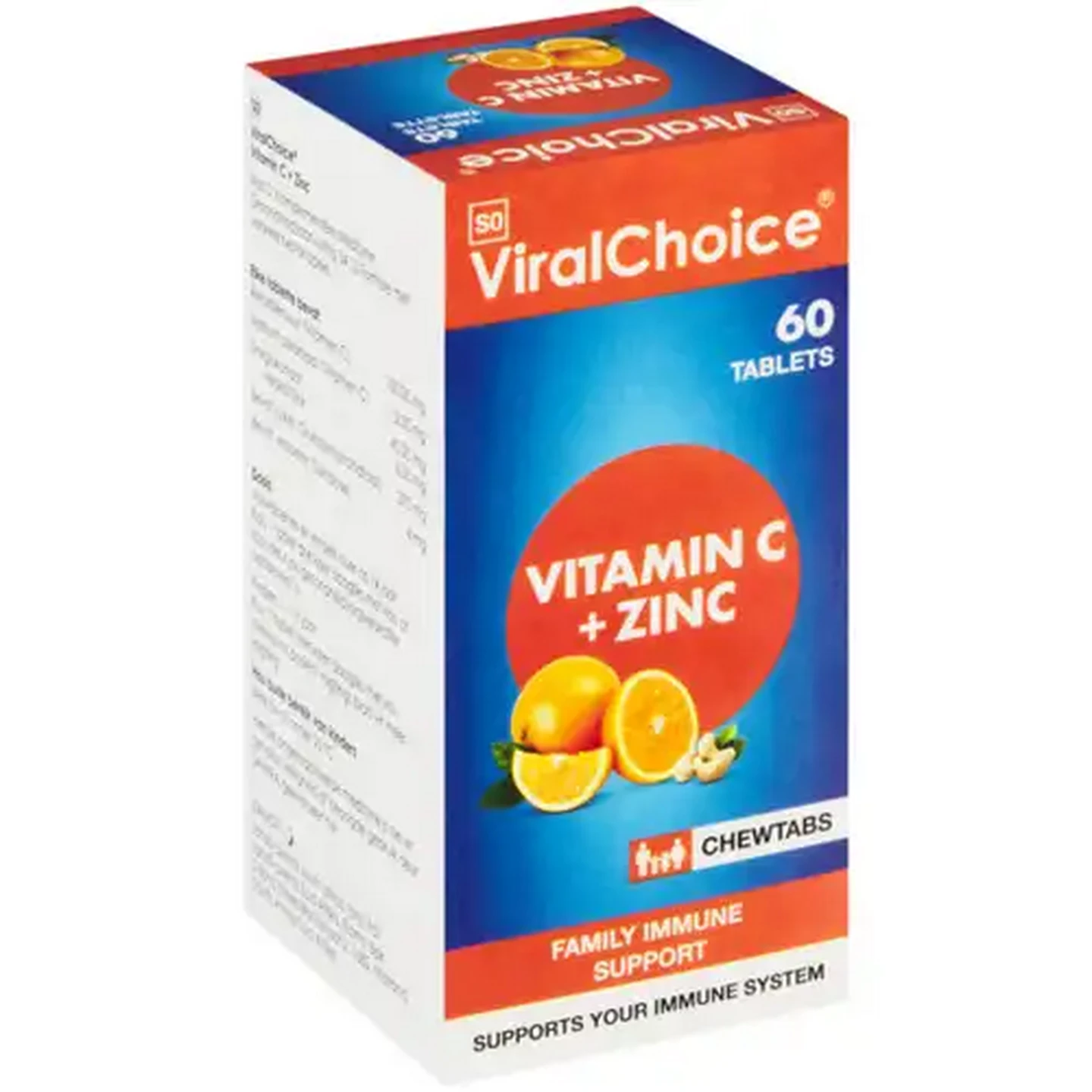 Image of ViralChoice Vitamin C + Zinc Immune Support Chewtabs 60 Pack