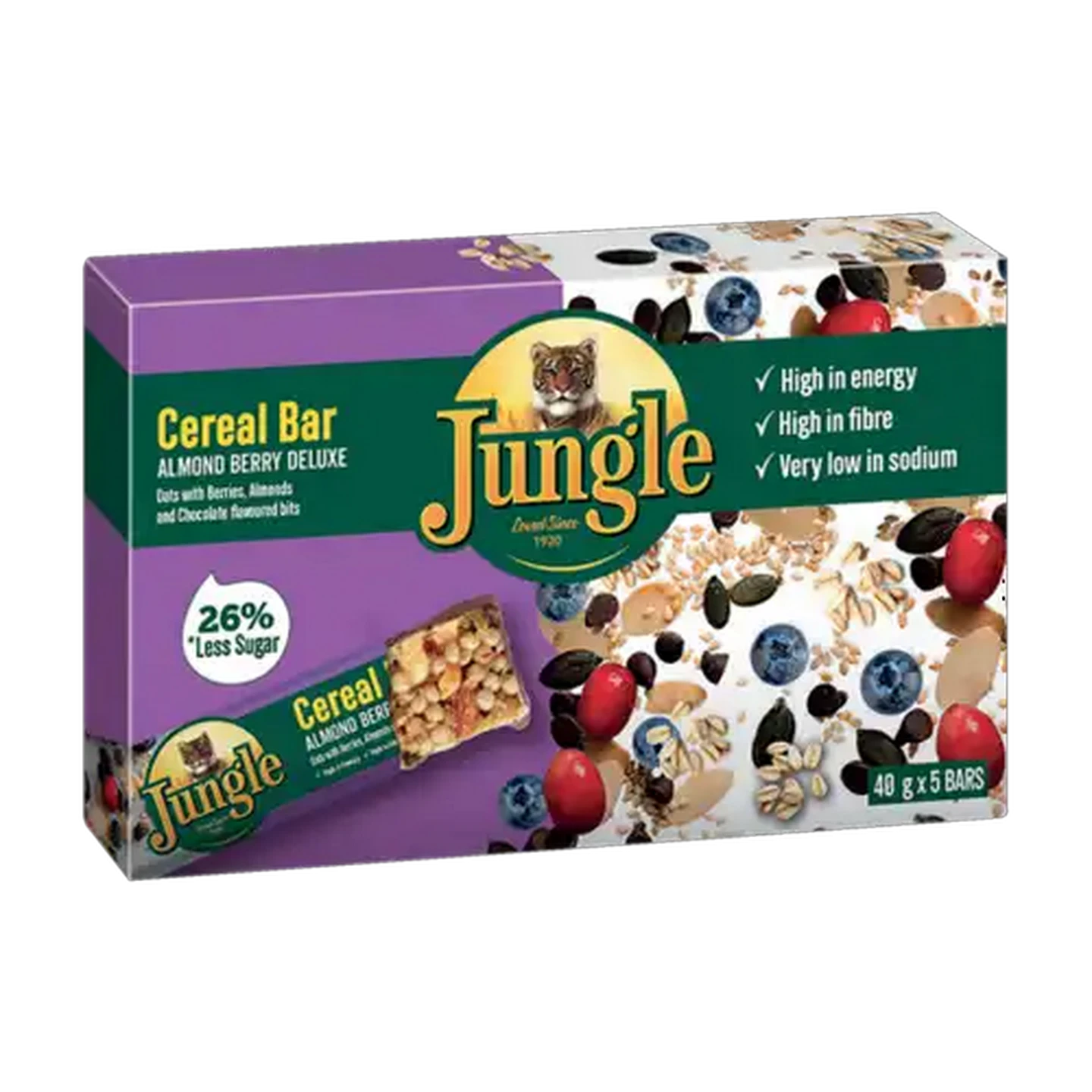 Image of Jungle Almond Berry Deluxe Cereal Bars 5 x 40g