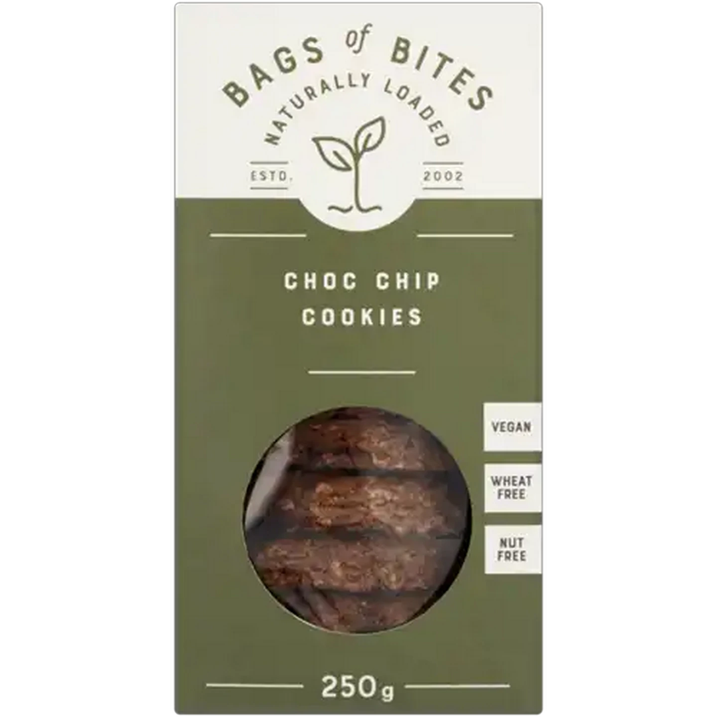 Image of Bags of Bites Naturally Loaded Choc Chip Cookies Bag 250g
