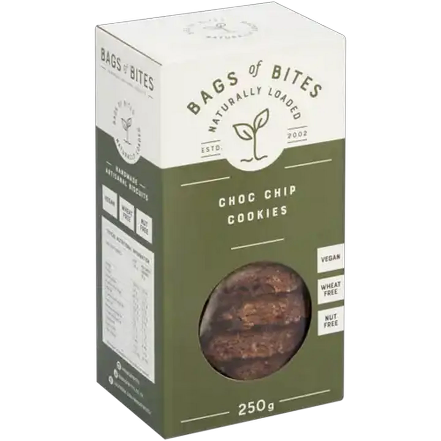 Image of Bags of Bites Naturally Loaded Choc Chip Cookies Bag 250g