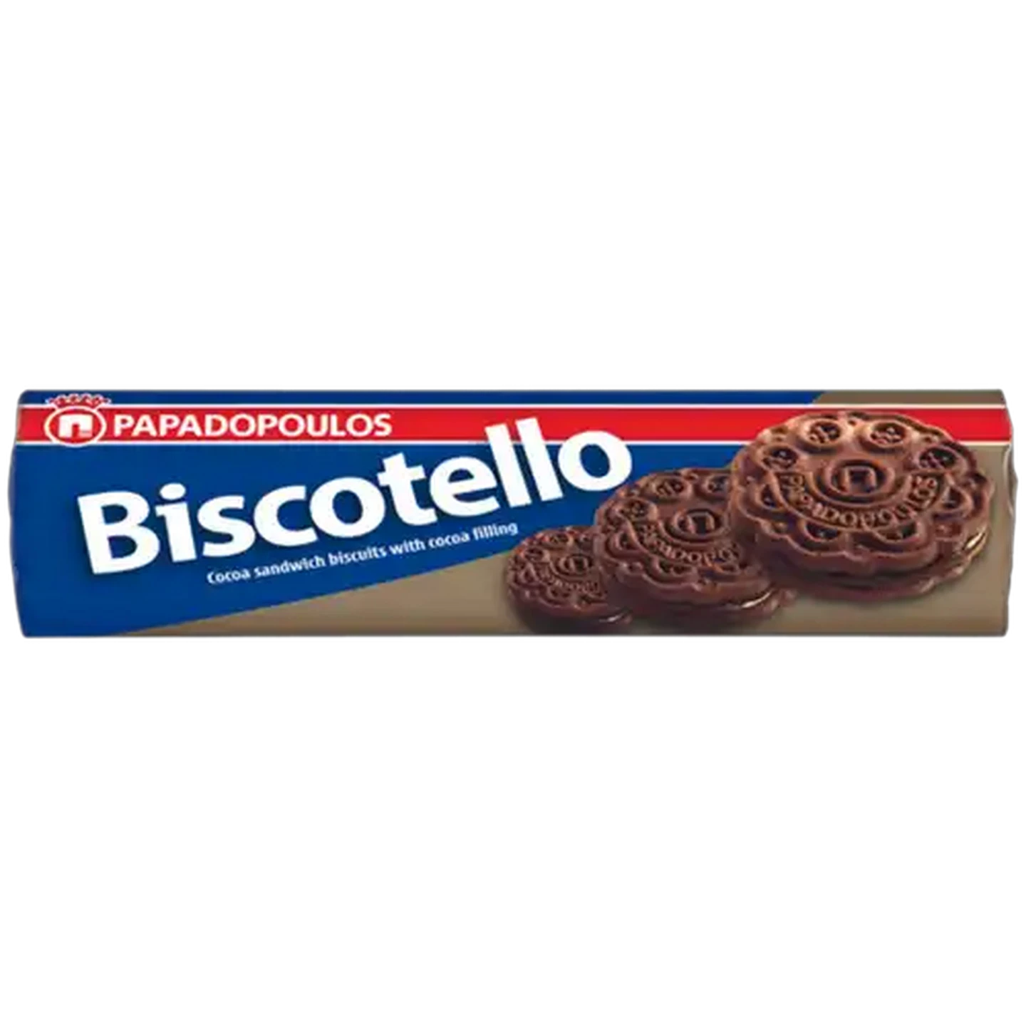 Image of Papadopoulos Biscotello Cocoa Sandwich Biscuits with Cocoa Filling 200g