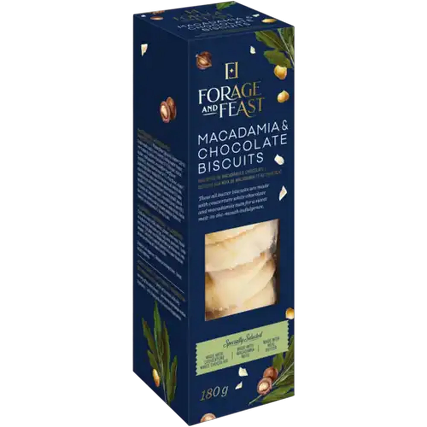 Image of Forage And Feast Macadamia & Chocolate Biscuits 180g