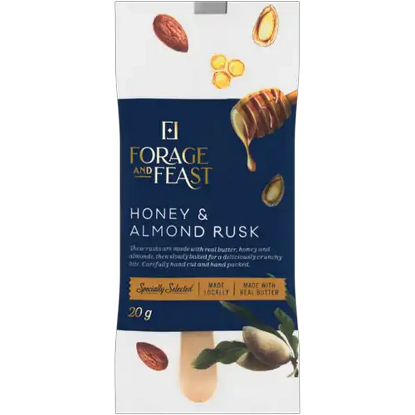 Image of Forage And Feast Honey & Almond Rusk 20g