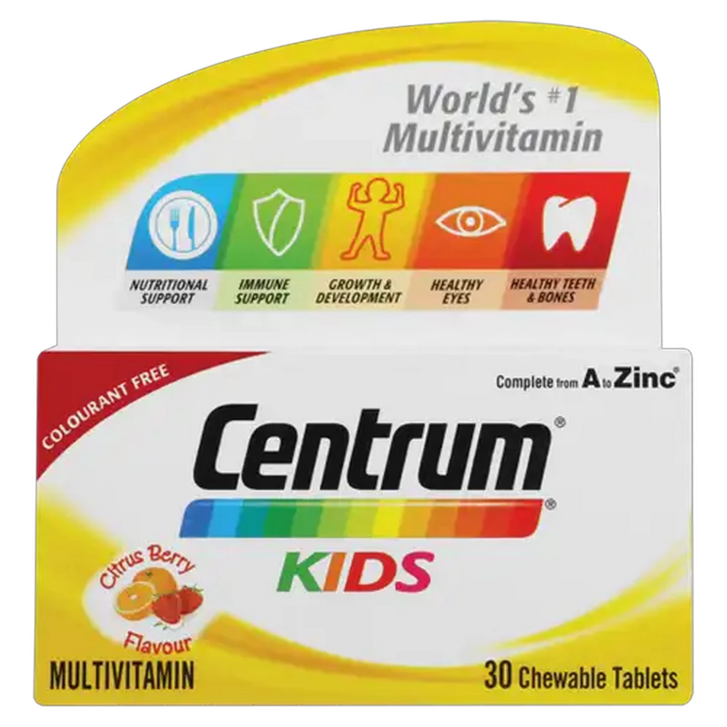 Image of Centrum Kids Citrus Berry Flavoured Chewable Multivitamin Tablets 30 Pack
