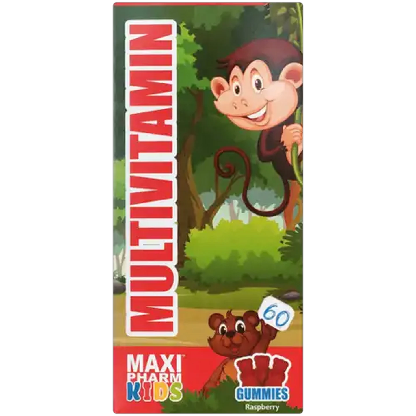 Image of MaxiPharm Kids Raspberry Flavoured Multivitamin Gummies 60-Pack