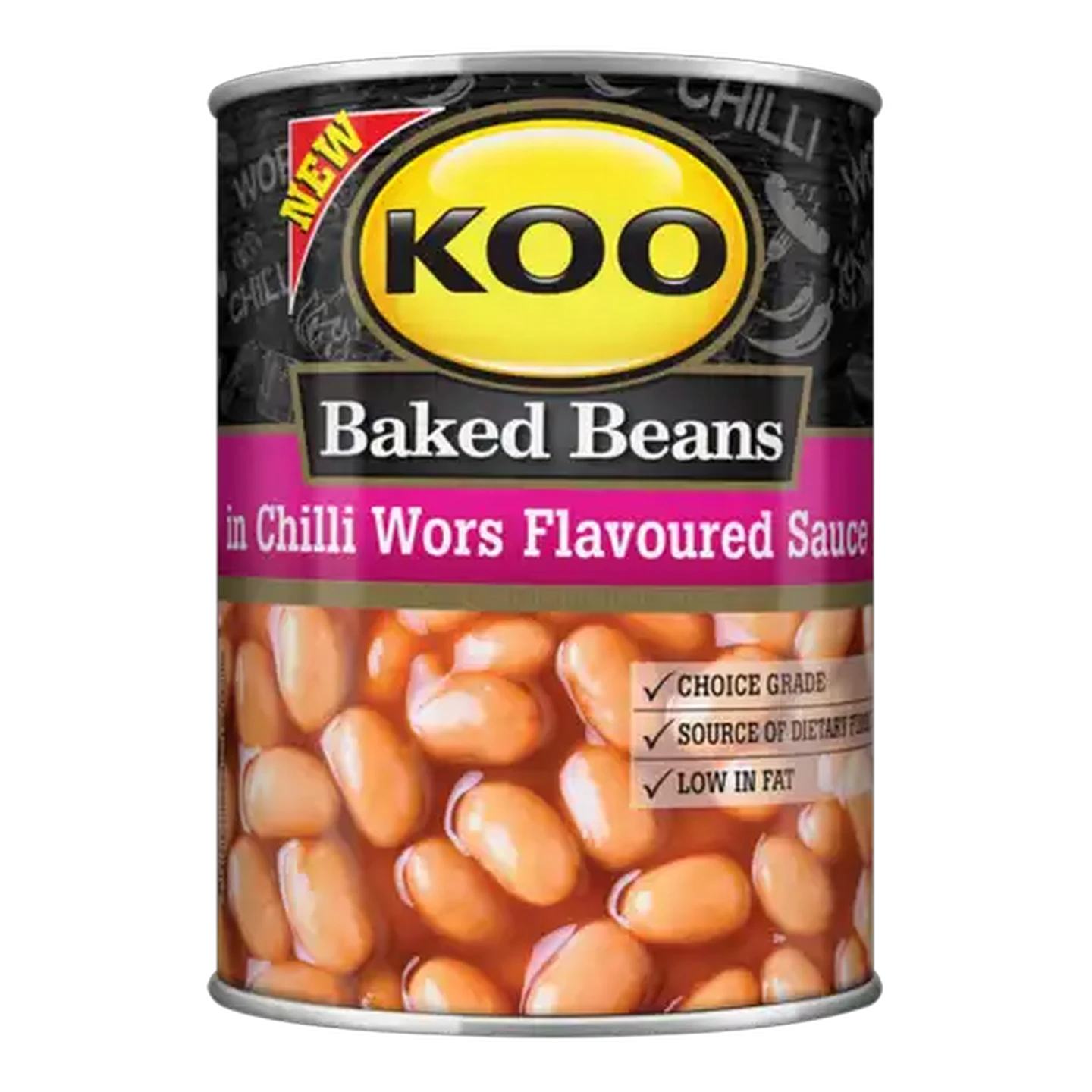 Image of KOO Baked Beans in Chilli Wors Flavoured Sauce 410g