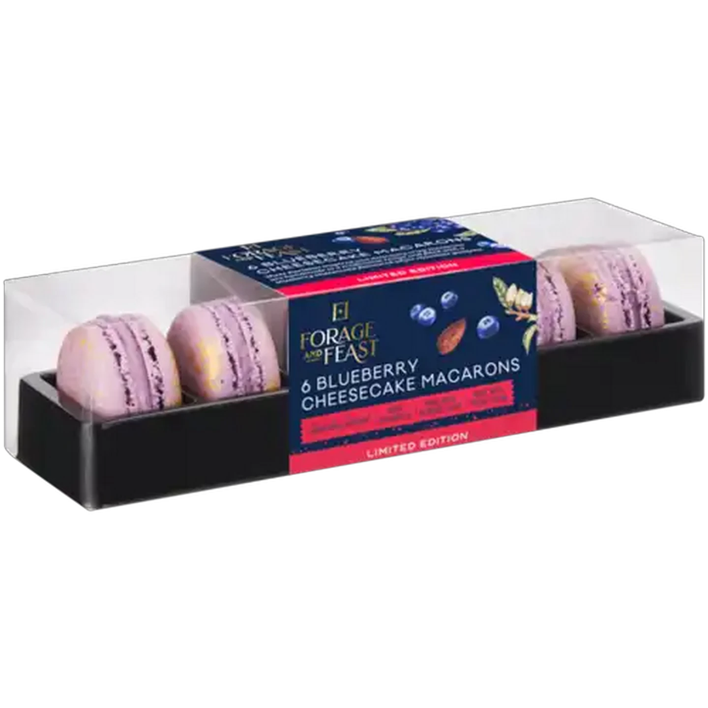 Image of Forage And Feast Limited Edition Blueberry Cheesecake Macarons 6 Pack