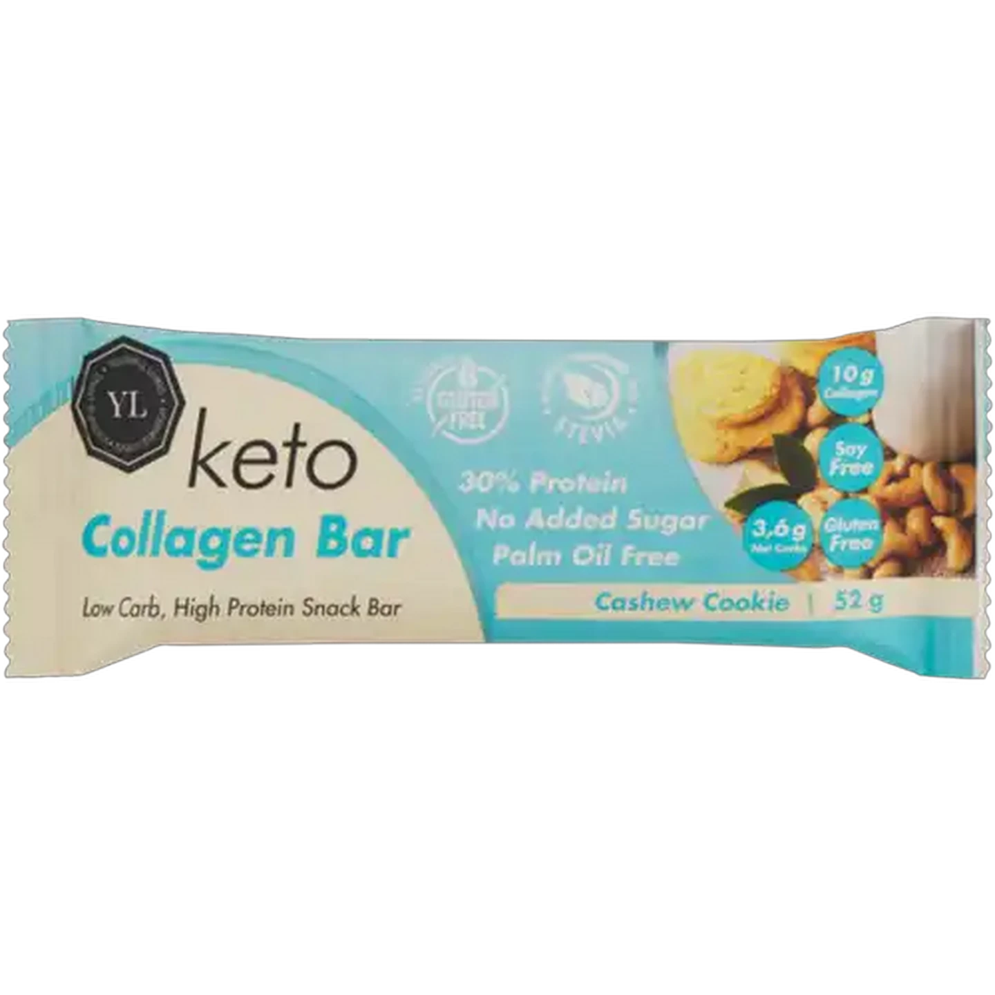 Image of Youthful Living Cashew Cookie Keto Collagen Bar 52g