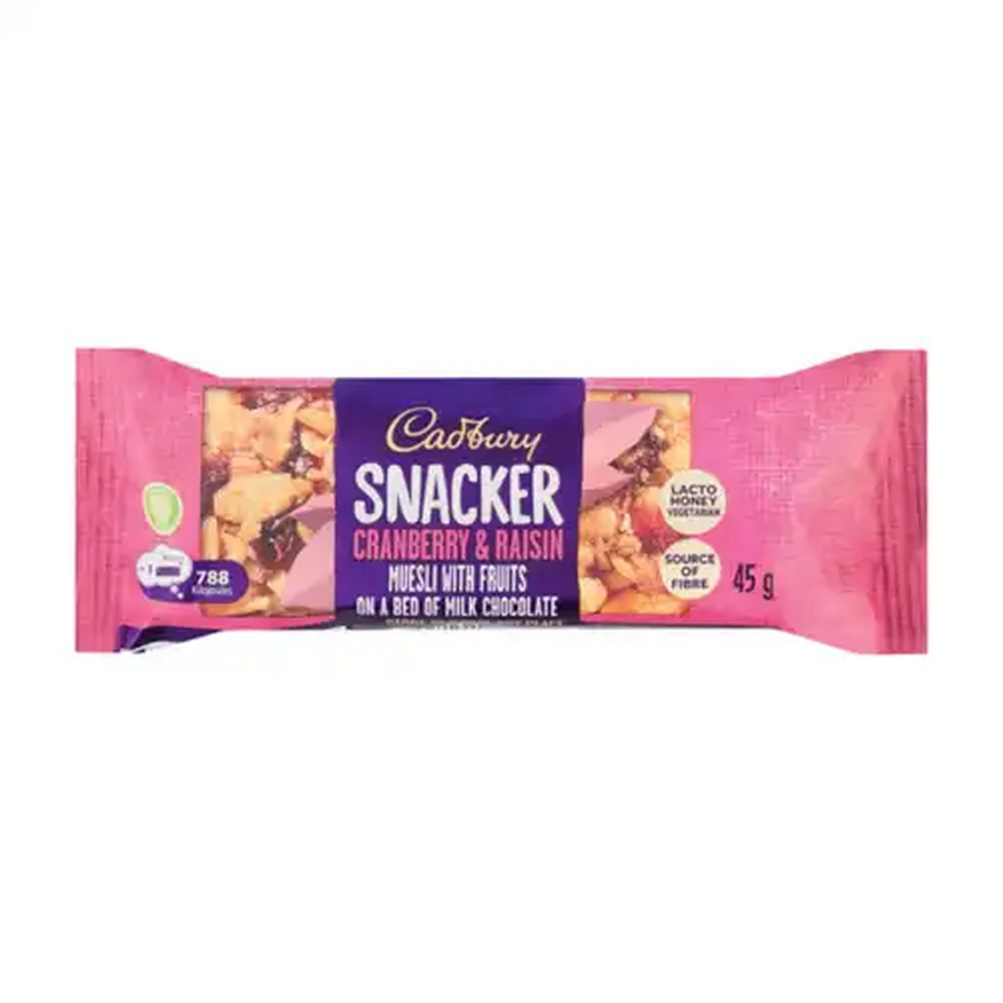 Image of Cadbury Snacker Cranberry & Raisin Muesli Chocolate Bar 45g