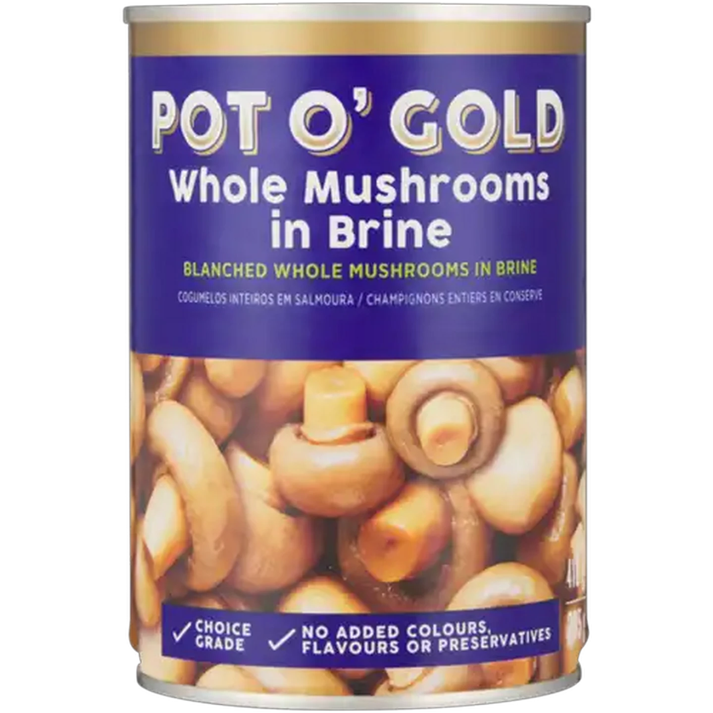 Image of Pot O' Gold Whole Mushrooms In Brine 410g