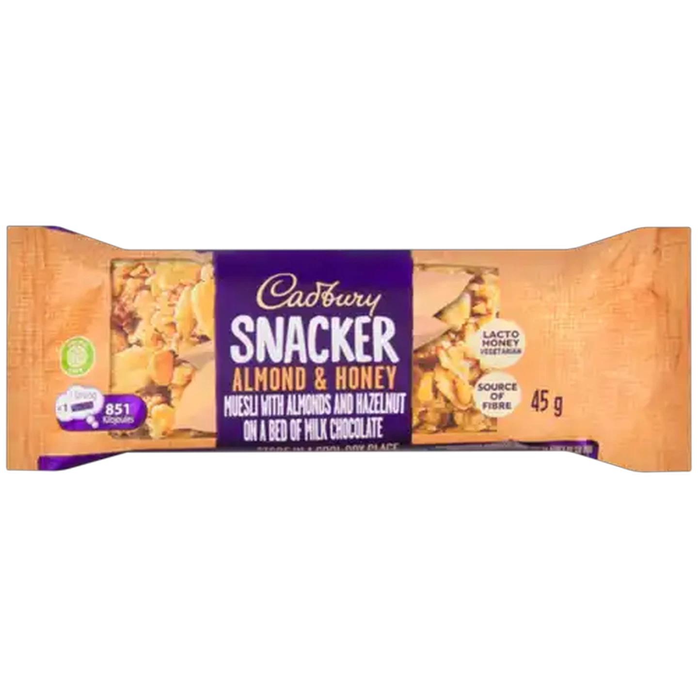 Image of Cadbury Snacker Almond & Honey Muesli Snack Bar 45g