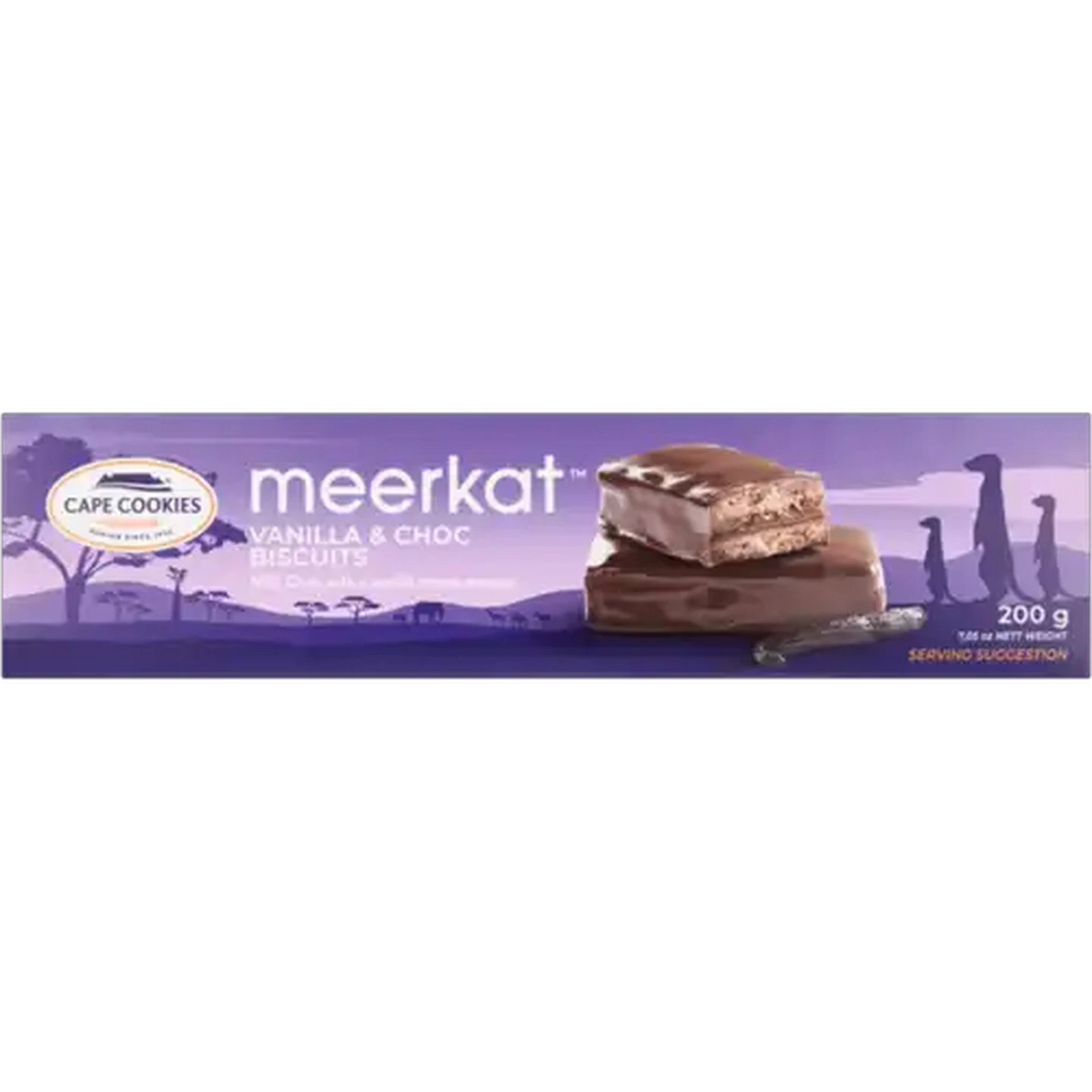 Image of Cape Cookies Meerkat Vanilla & Choc Biscuits 200g