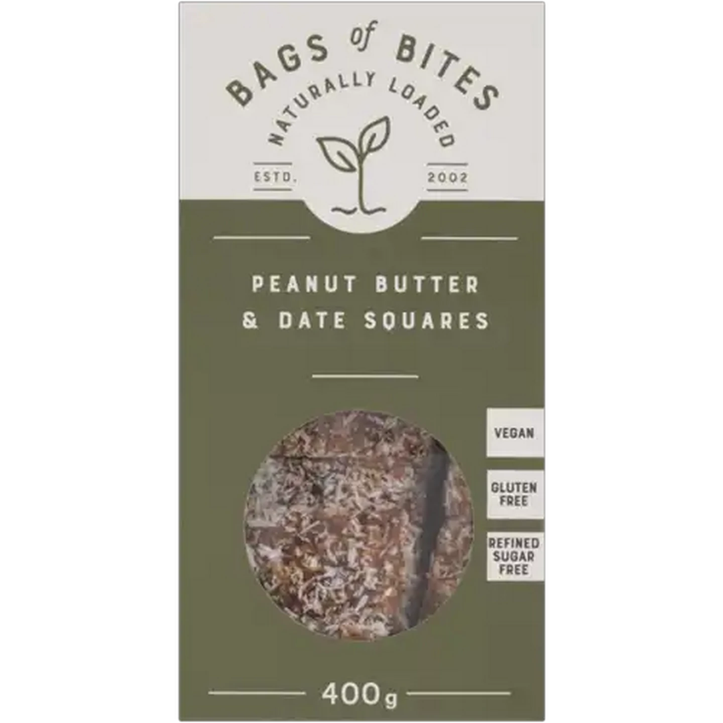 Image of Bags of Bites Peanut Butter & Date Squares 400g