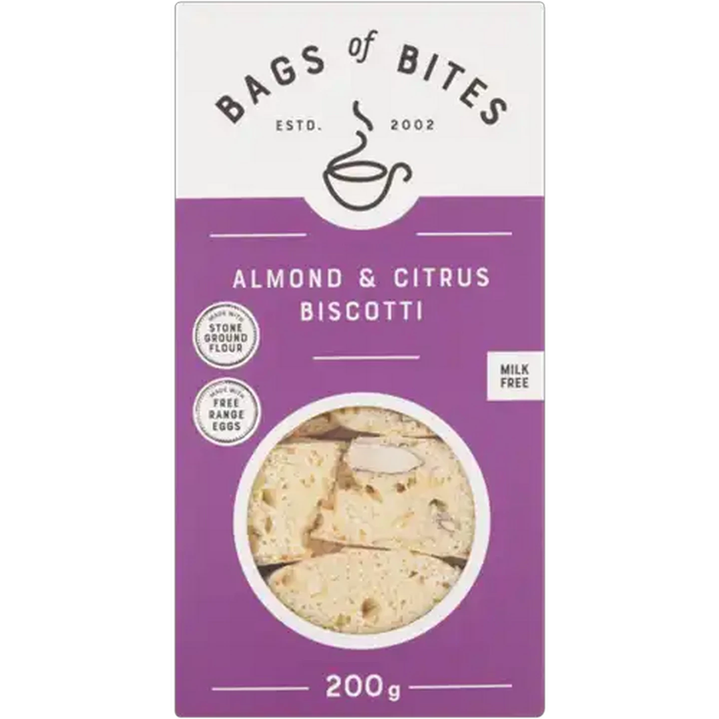 Image of Bags of Bites Almond & Citrus Biscotti 200g