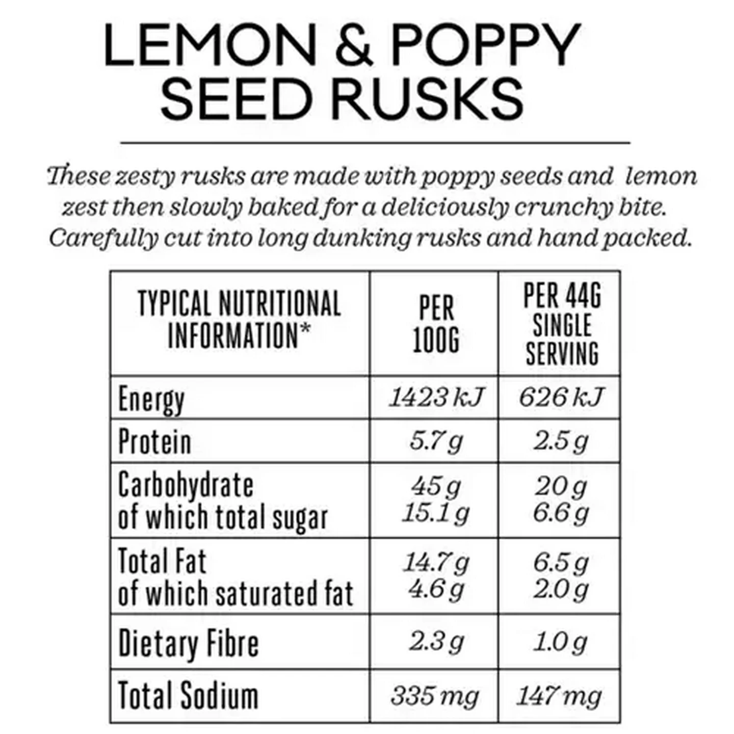 Image of Forage And Feast Lemon & Poppy Seed Rusks 400g