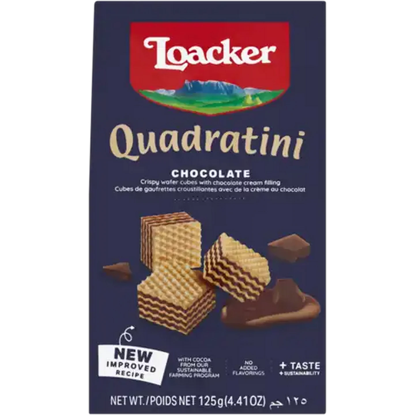 Image of Loacker Quadratini Chocolate Wafer Cubes 125g