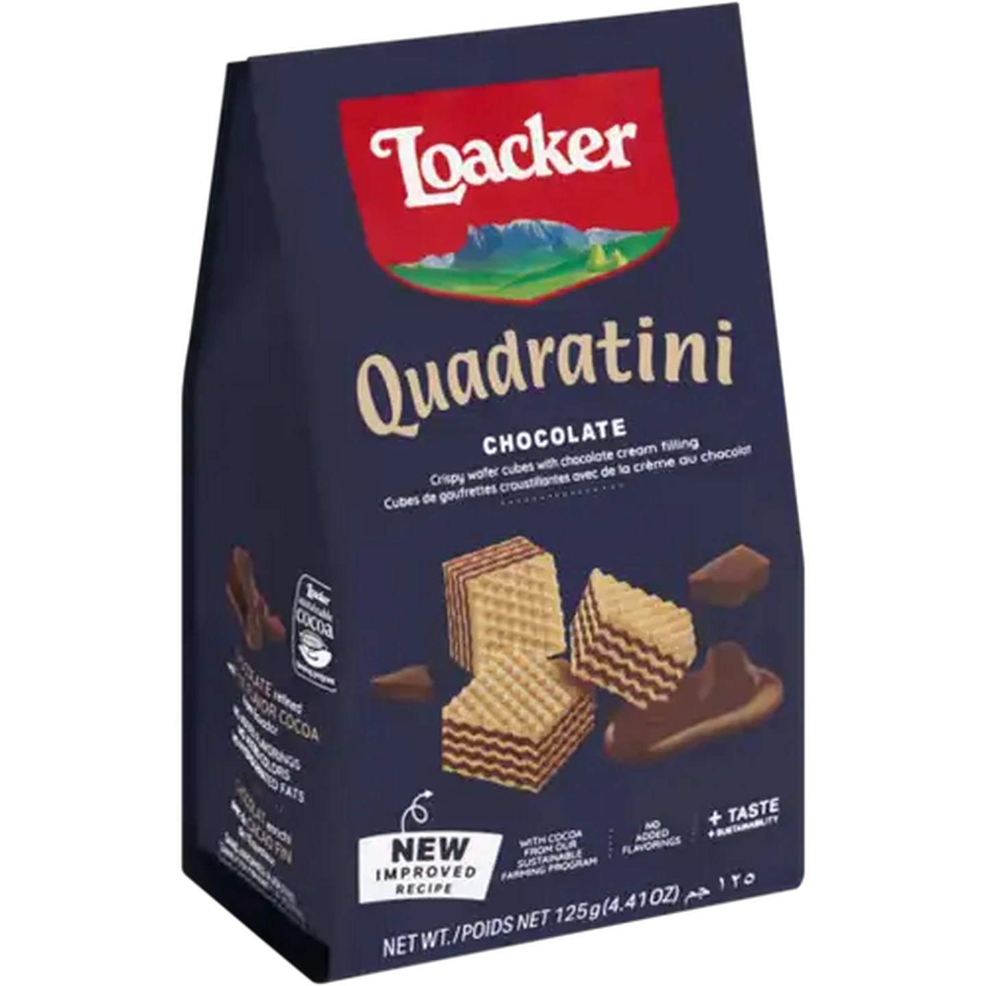 Image of Loacker Quadratini Chocolate Wafer Cubes 125g