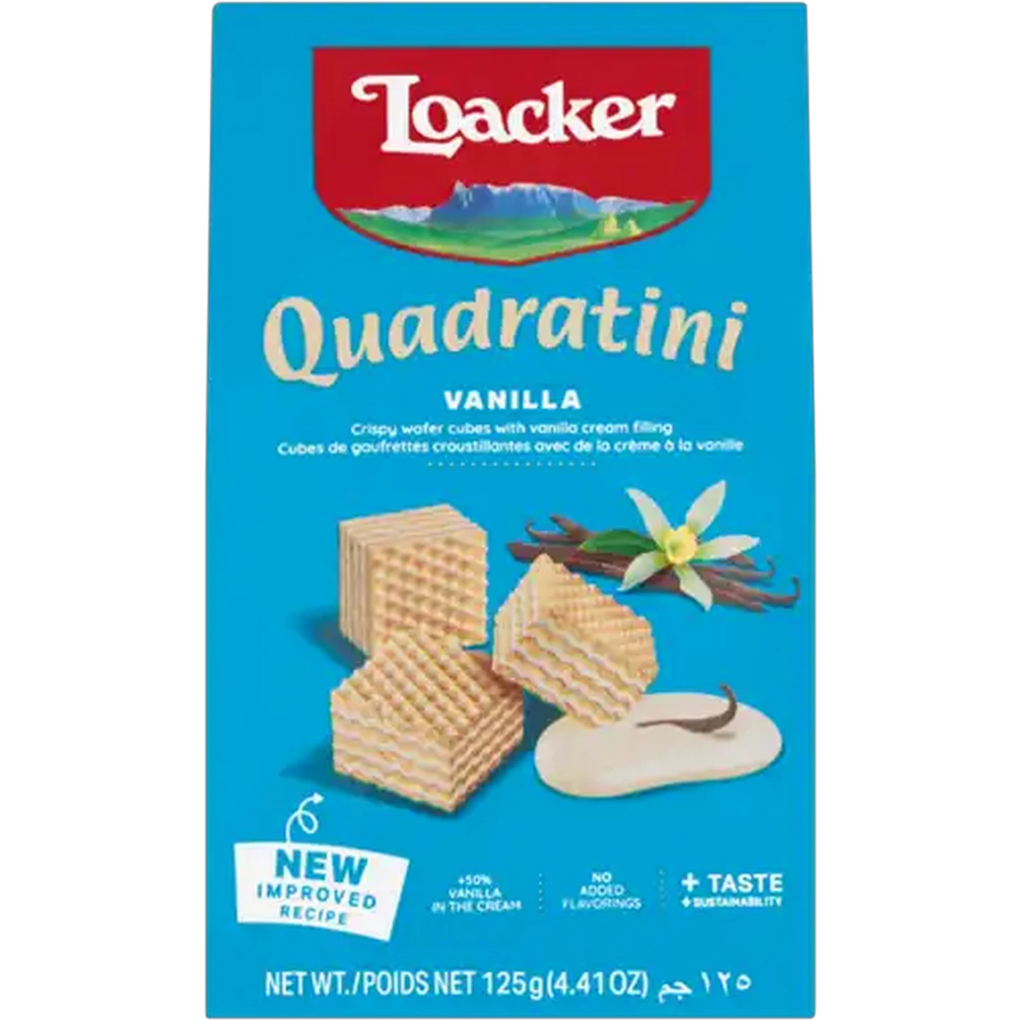 Image of Loacker Quadratini Vanilla Wafer Cubes 125g