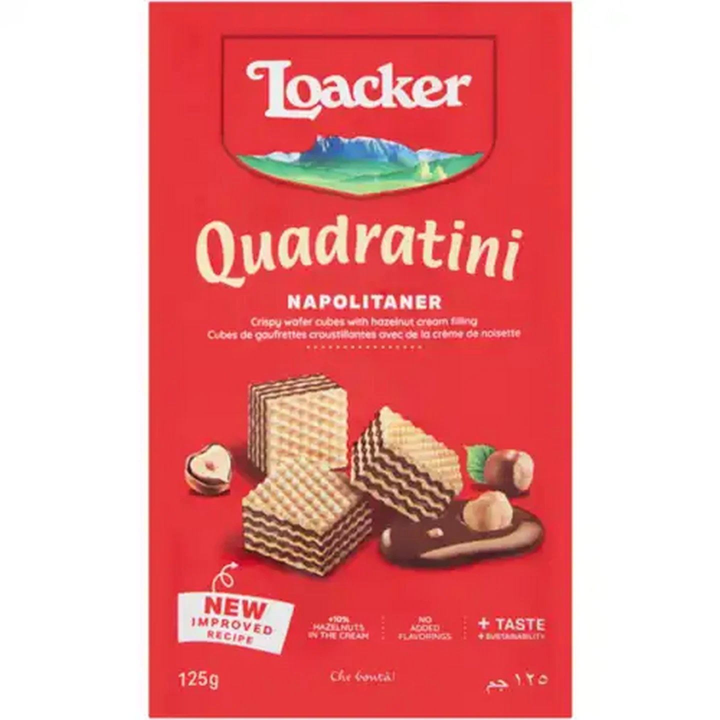 Image of Loacker Quadratini Napolitaner Crisp Wafer Cubes 125g