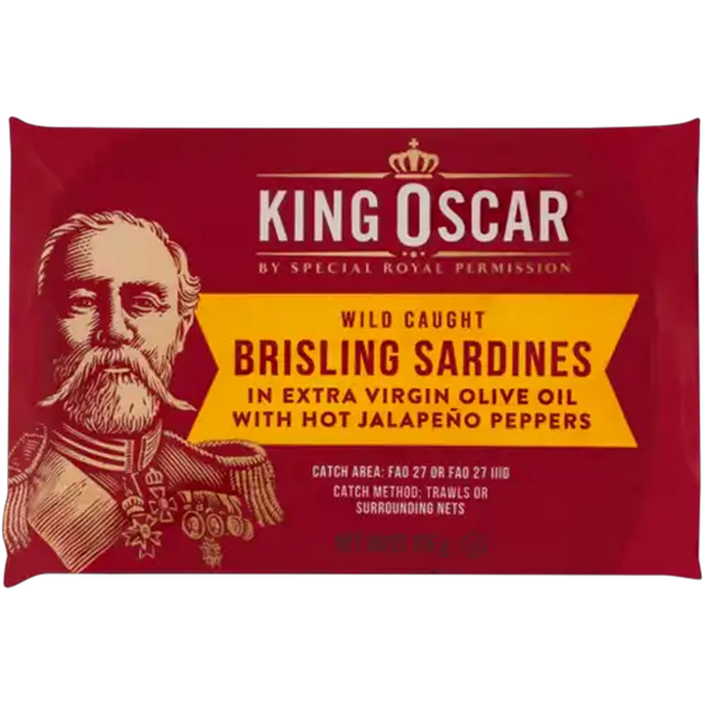 Image of King Oscar Brisling Sardines with Hot Jalapeño Peppers 106g