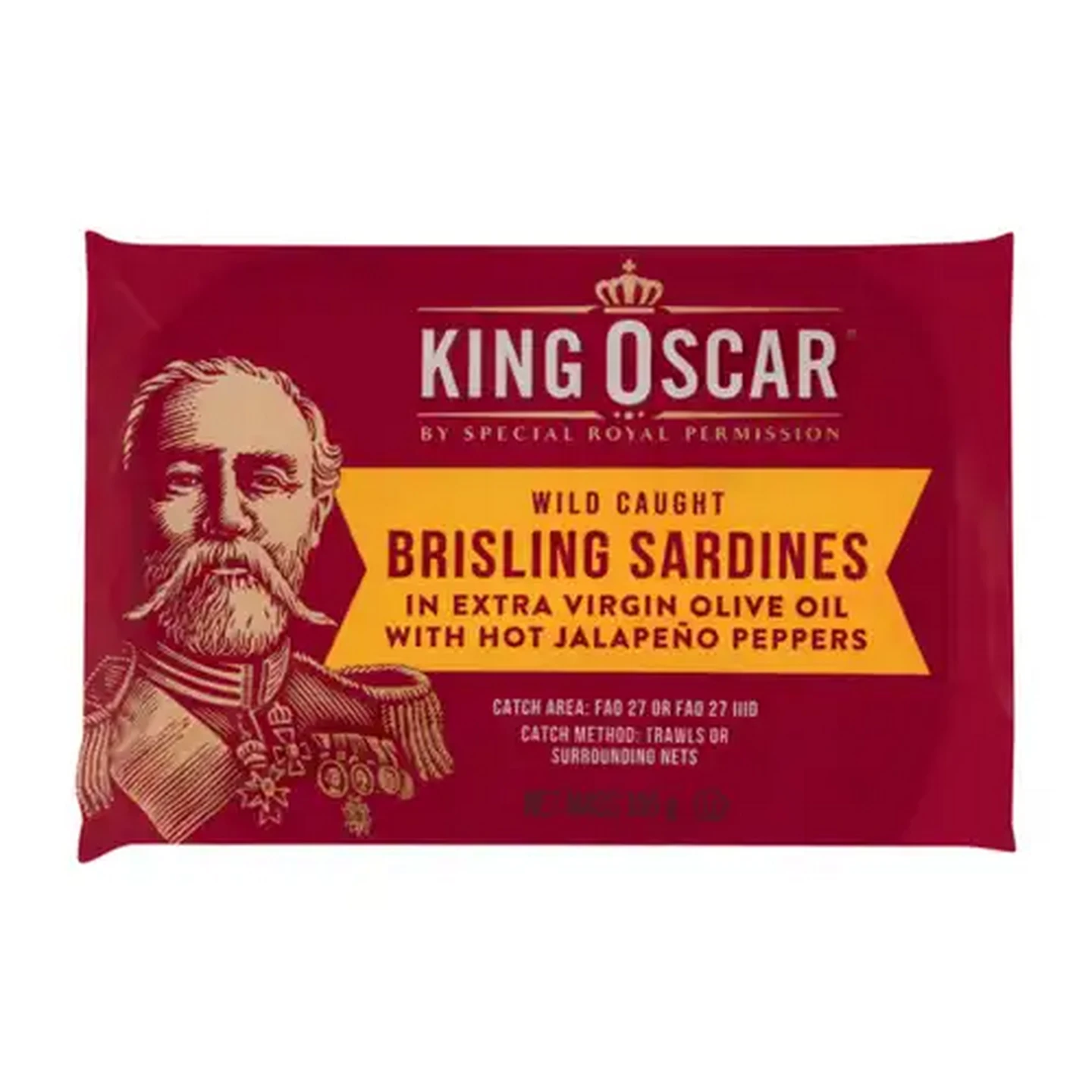 Image of King Oscar Brisling Sardines with Hot Jalapeño Peppers 106g