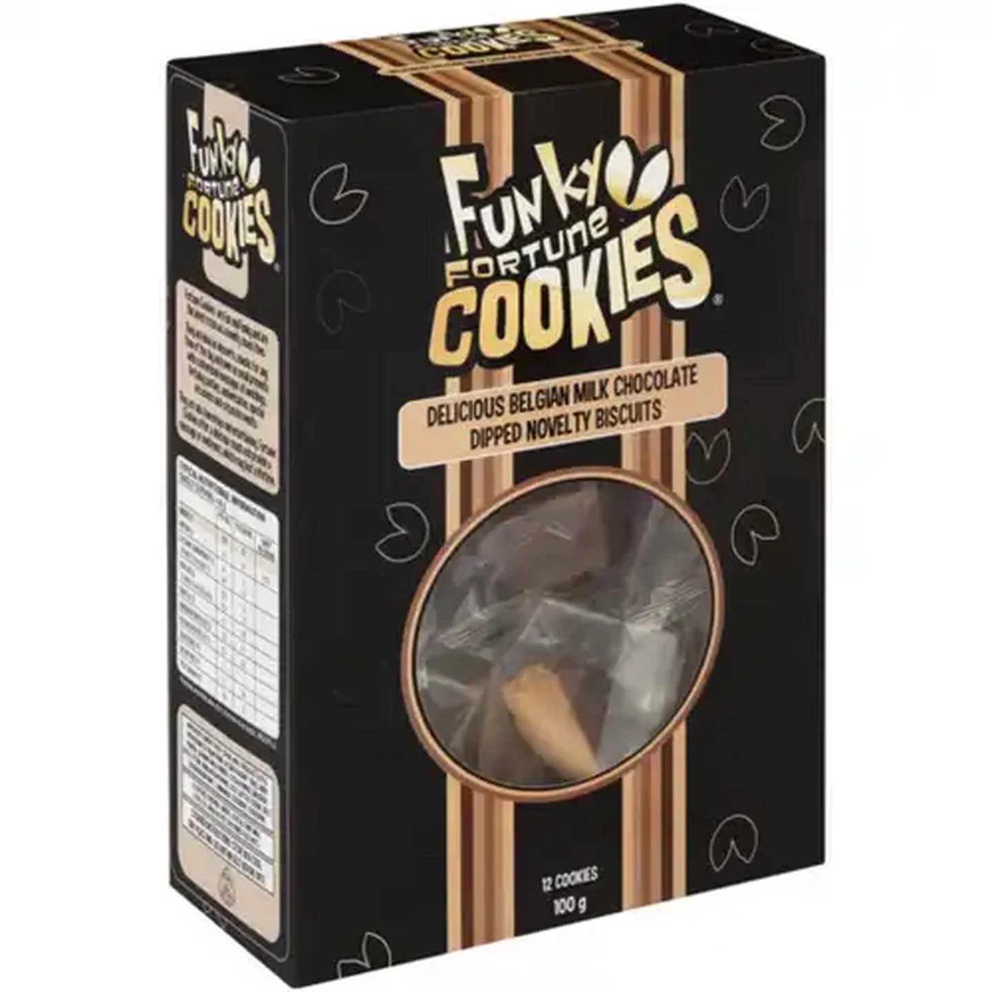 Image of Funky Fortune Cookies Belgian Milk Chocolate Dipped Novelty Biscuits 12 Pack
