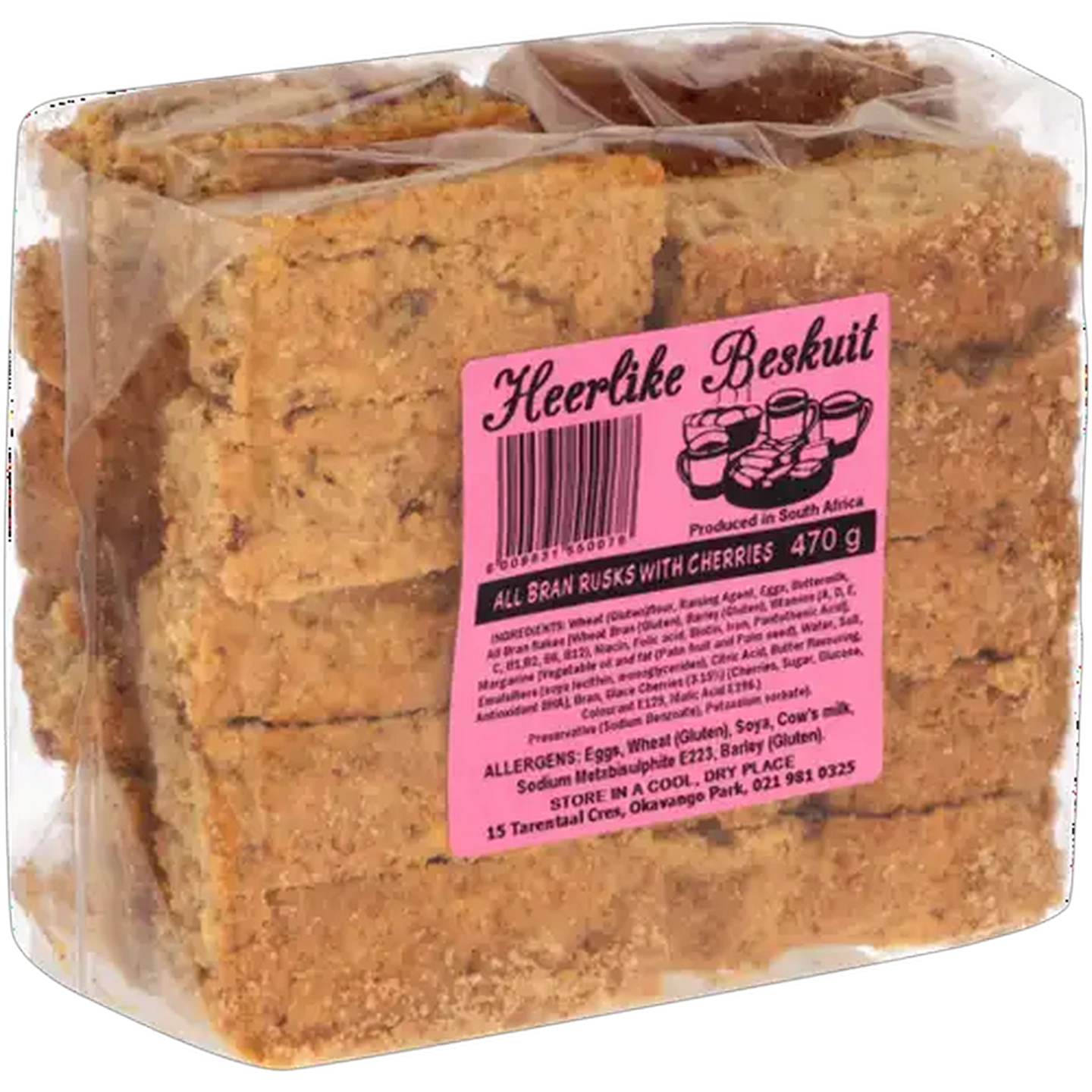 Image of Heerlike Beskuit All Bran Rusks with Cherries 470g