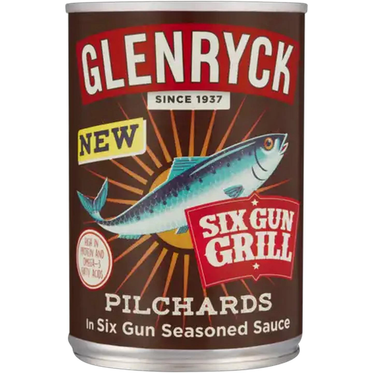 Image of Glenryck Pilchards in Six Gun Seasoned Sauce 400g