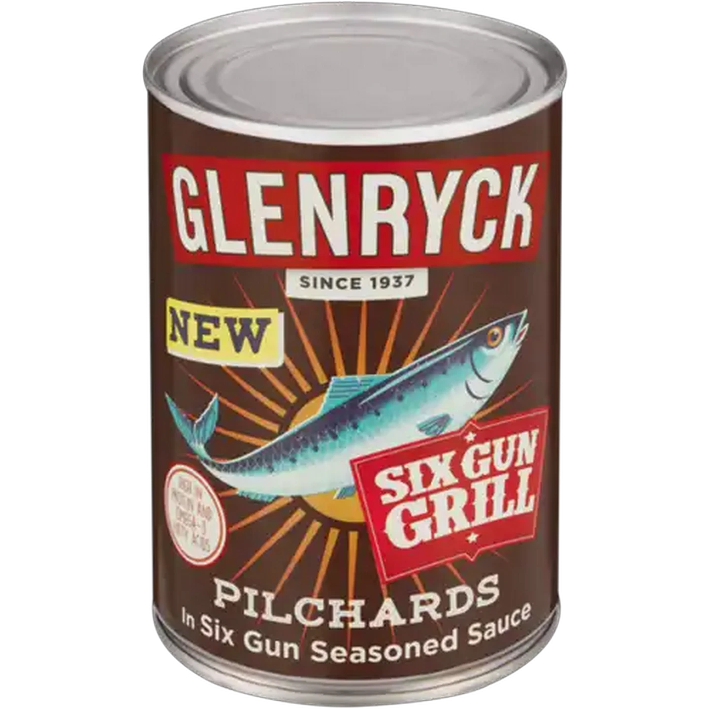 Image of Glenryck Pilchards in Six Gun Seasoned Sauce 400g