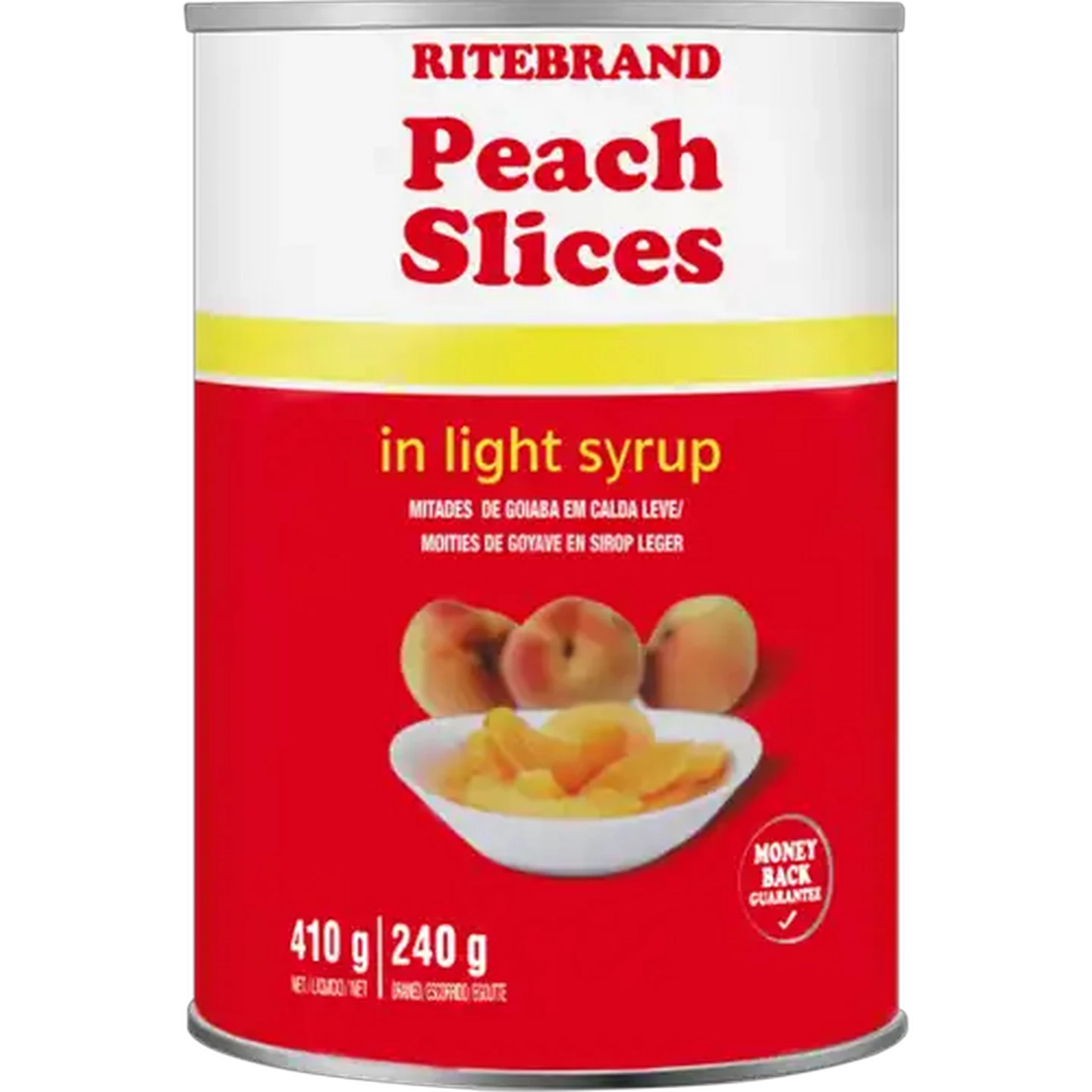 Image of Ritebrand Peach Slices In Light Syrup Can 410g