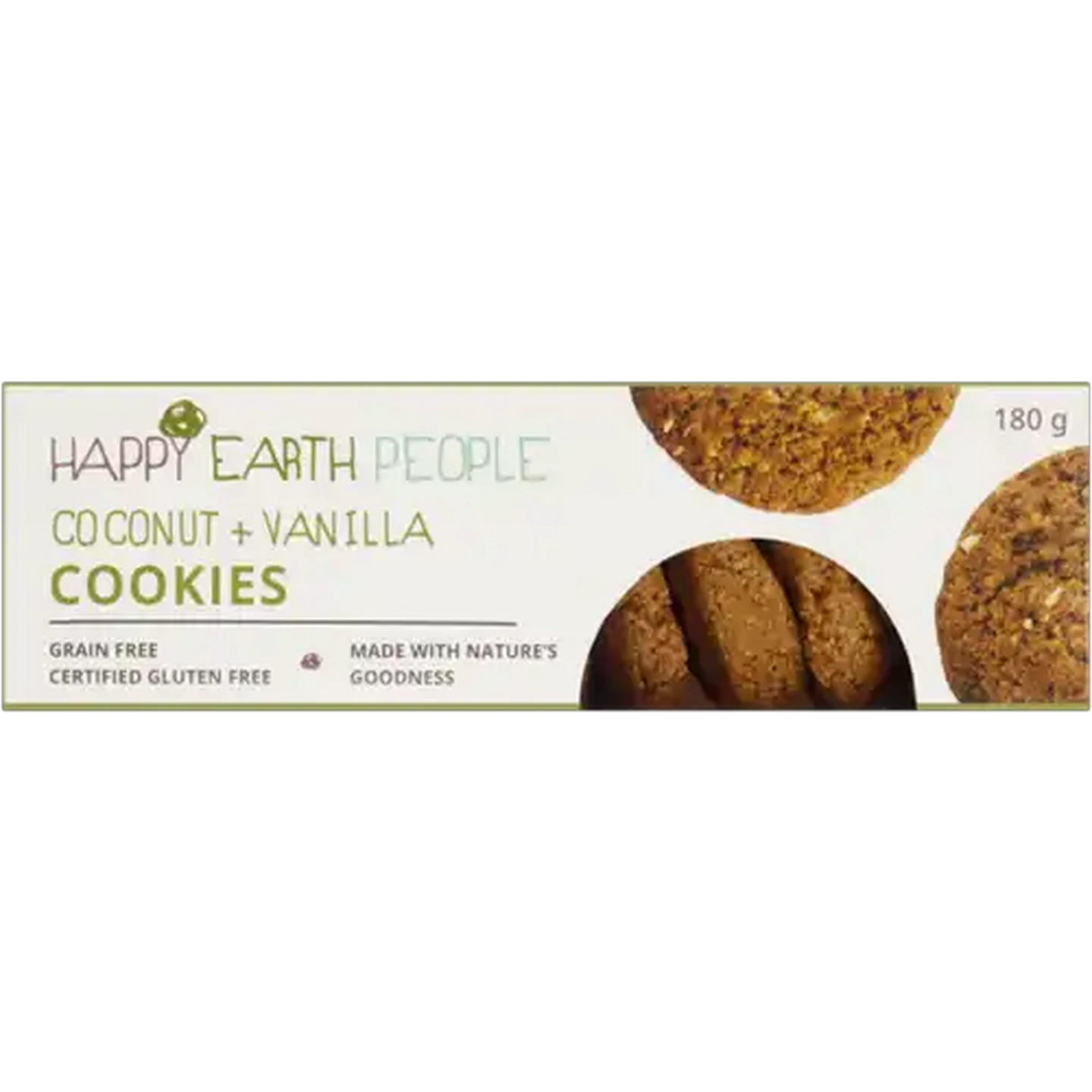 Image of Happy Earth People Coconut & Vanilla Cookies 180g