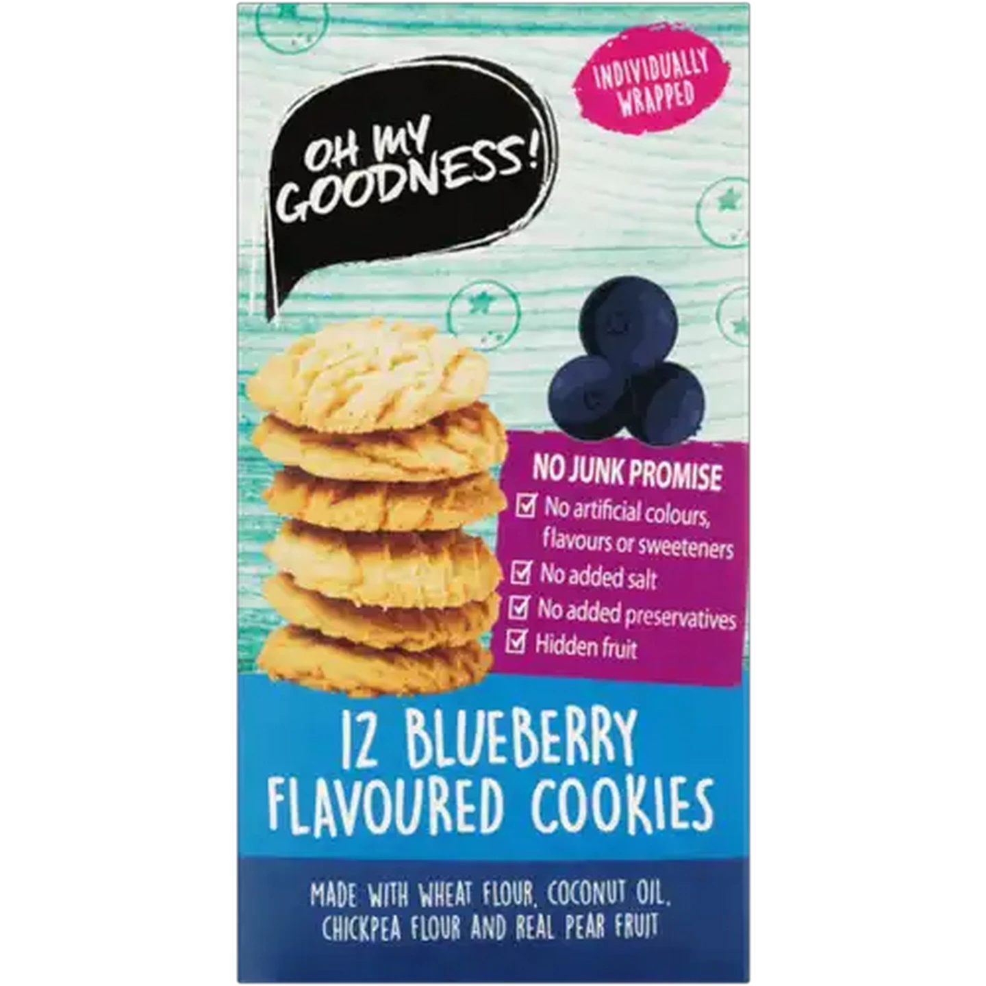 Image of Oh My Goodness! Blueberry Flavoured Cookies 12 Pack