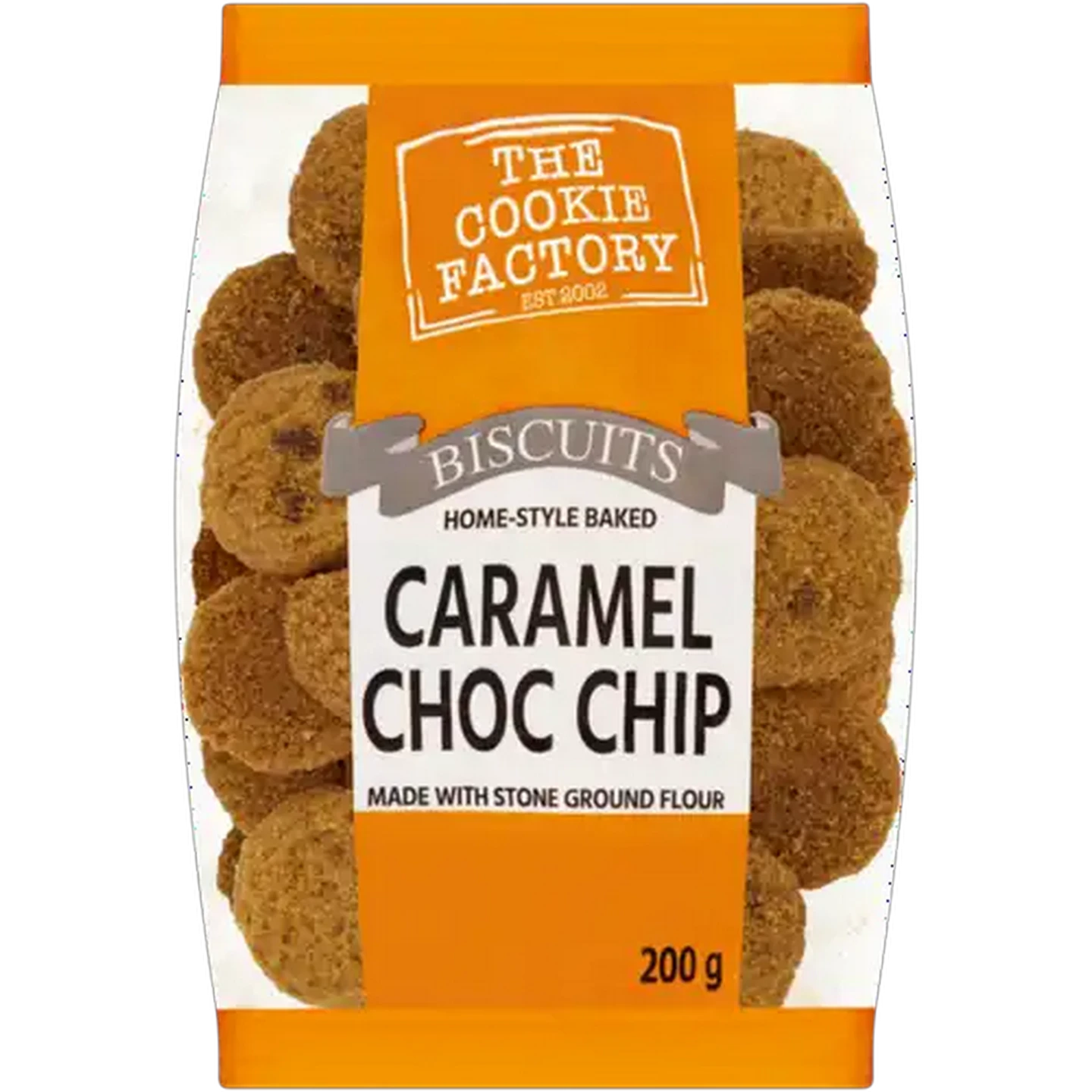 Image of The Cookie Factory Caramel Choc Chip Biscuits 200g