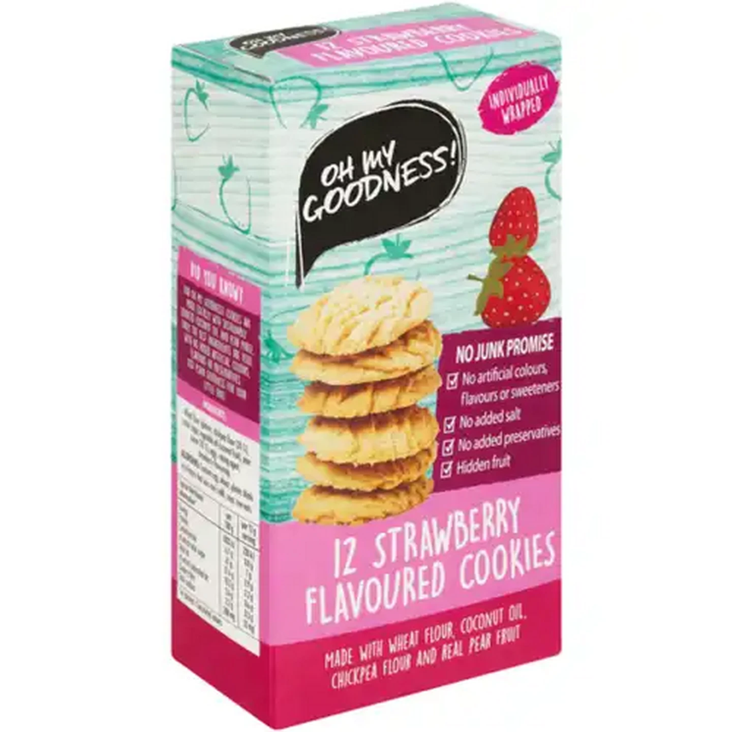 Image of Oh My Goodness! Strawberry Flavoured Cookies 12 Pack