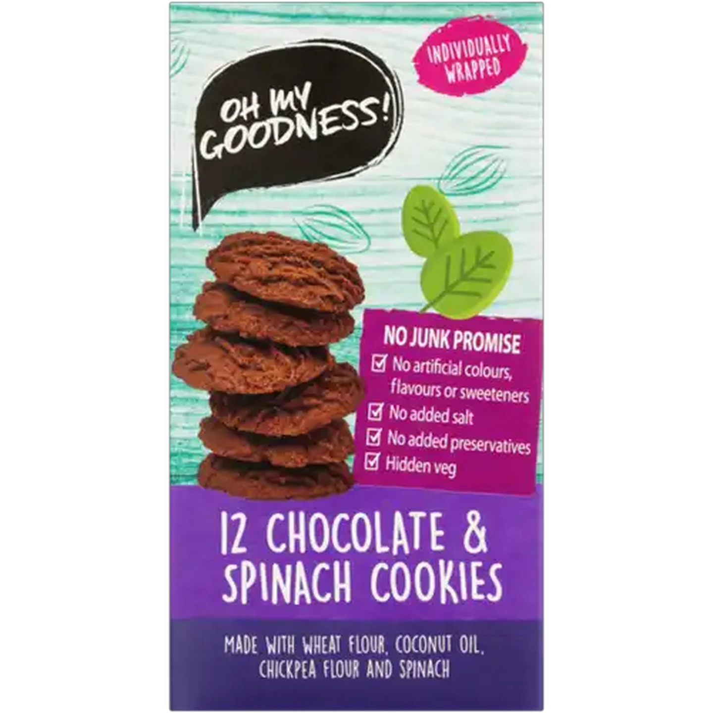 Image of Oh My Goodness! Chocolate & Spinach Cookies 12 Pack