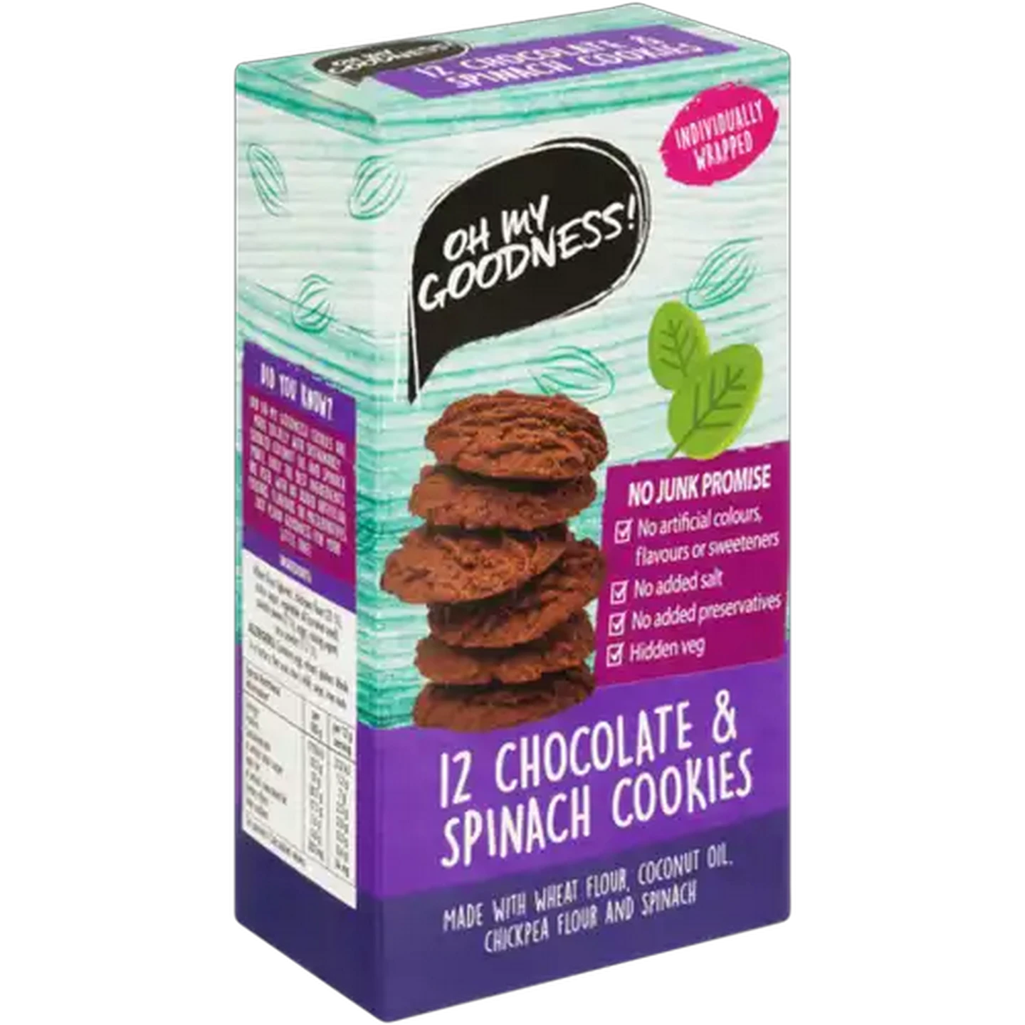 Image of Oh My Goodness! Chocolate & Spinach Cookies 12 Pack
