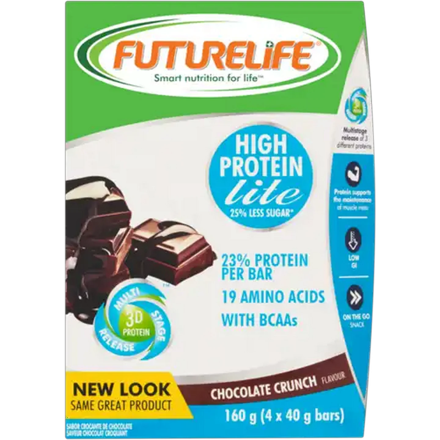 Image of FUTURELIFE High Protein Lite Chocolate Crunch Flavour Cereal Bar 4 x 40g